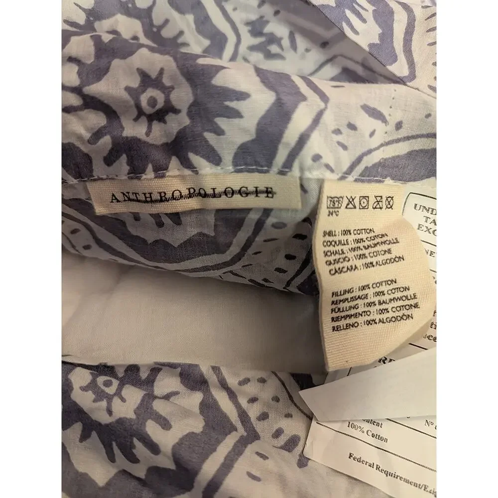 Anthropologie Laterza Quilted Reversible Euro Pillowcase